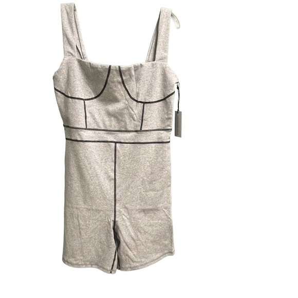 WeWoreWhat Corset Bodysuit Revolve NWT Gray Black Size XL $88 Retail - Picture 1 of 8